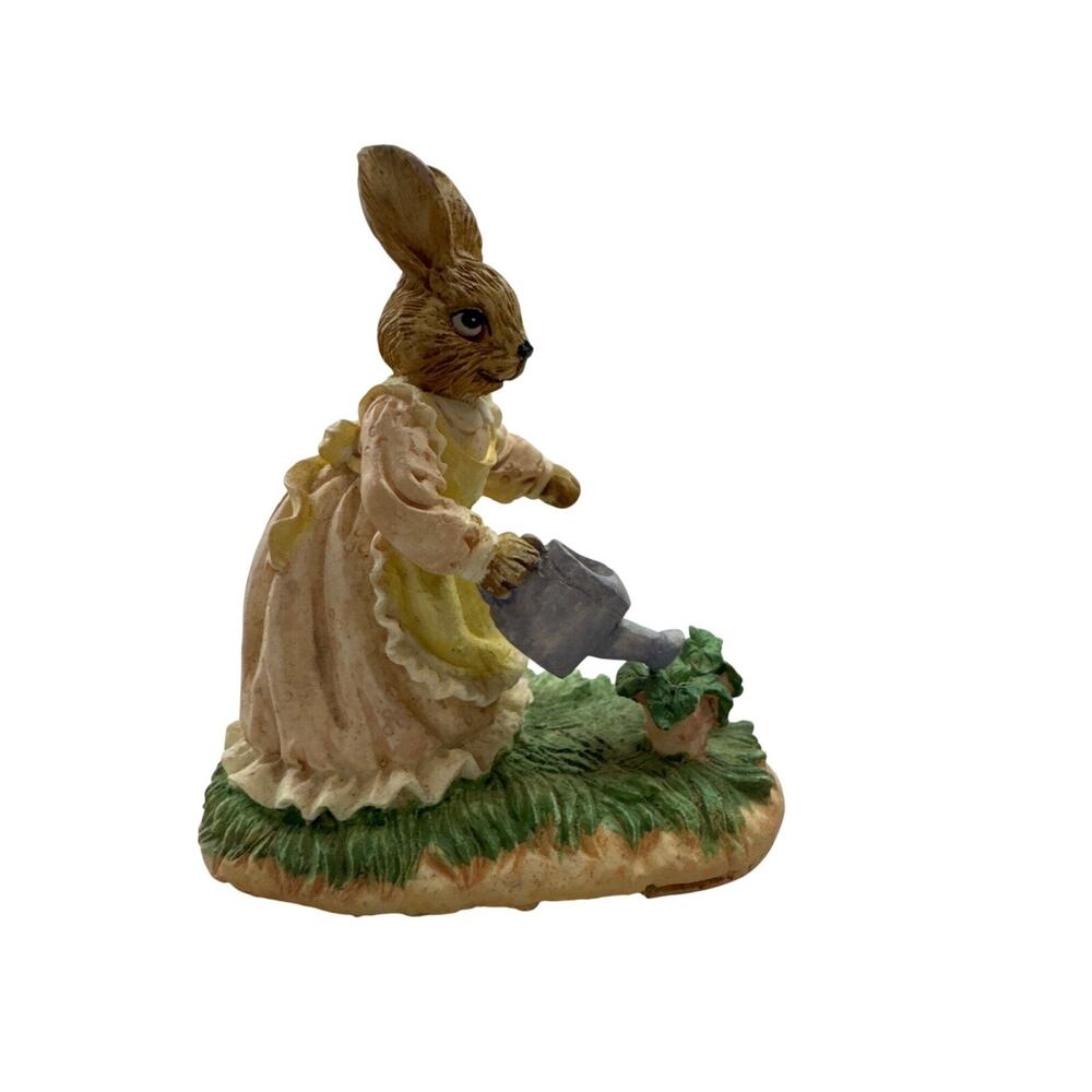 Adorable Bunny Gardener Figurine With Watering Can Spring Decor Easter‎